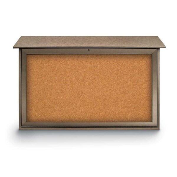 Indoor Enclosed Combo Board, 42"x32", Bronze Frame/Burgundy & Surf